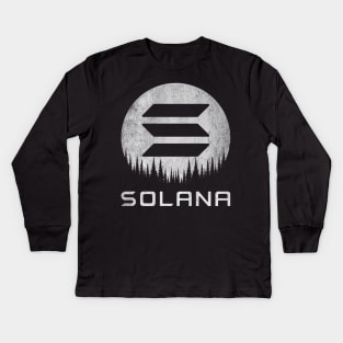 Vintage Solana Coin To The Moon Crypto Token Cryptocurrency Wallet Birthday Gift For Men Women Kids Kids Long Sleeve T-Shirt